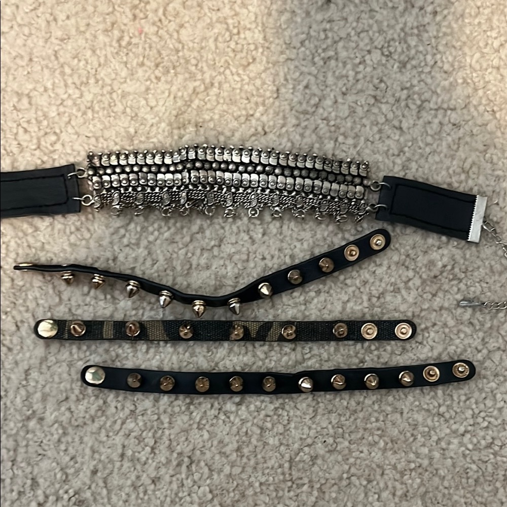 Elegant Black and Silver Women's Bracelet Set
